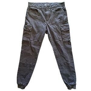 Vince Mens Cargo Jogger Pants Charcoal Grey Cotton Blend Size 30 Utility Tapered